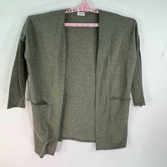 Texas True Threads Open Cardigan Womens Size XL Green Pockets Relaxed Fit - Picture 1 of 8